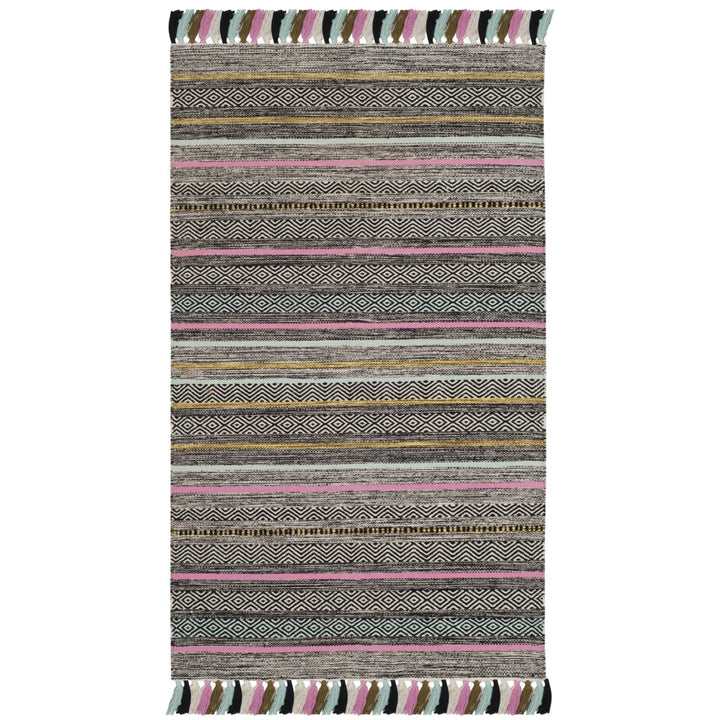 SAFAVIEH Montauk MTK901B Handwoven Black / Multi Rug Image 1