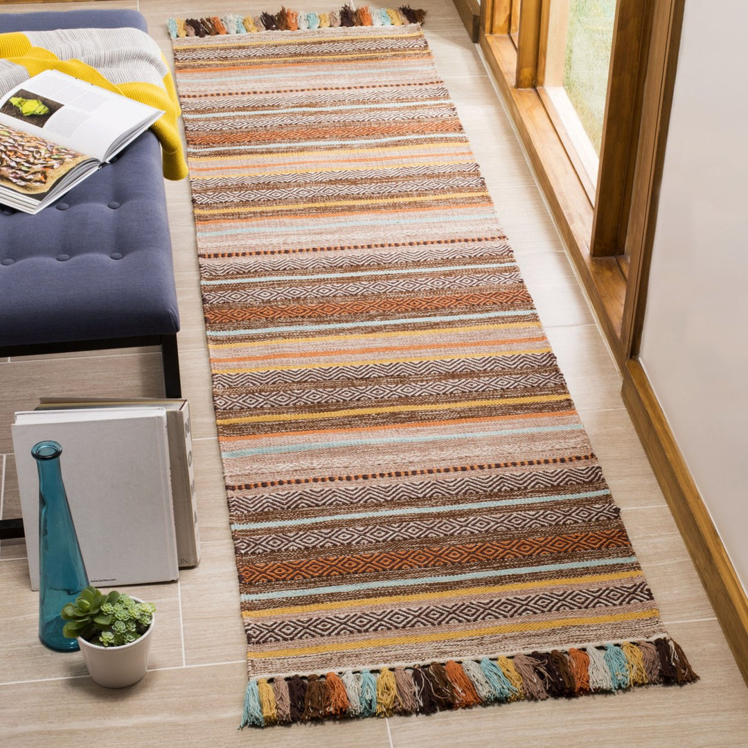 SAFAVIEH Montauk MTK901H Handwoven Brown / Multi Rug Image 2