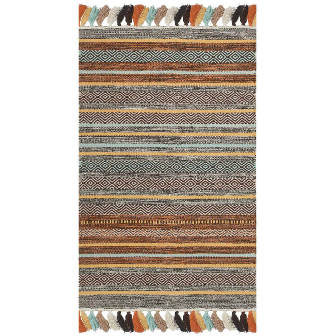 SAFAVIEH Montauk MTK901E Handwoven Turquoise / Brown Rug Image 1