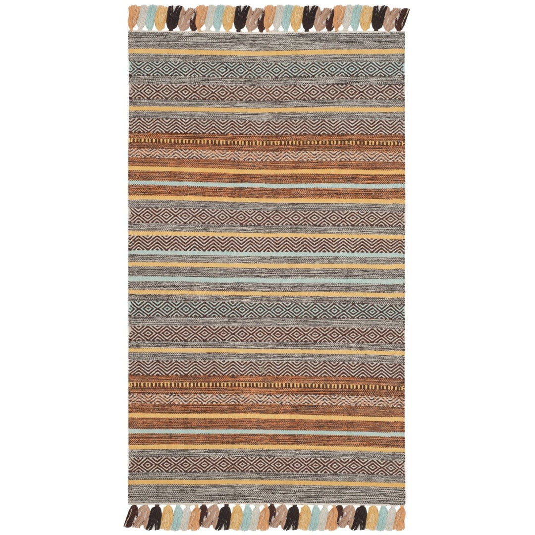 SAFAVIEH Montauk MTK901E Handwoven Turquoise / Brown Rug Image 1