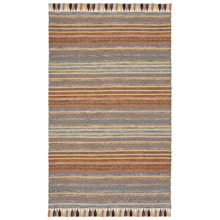 SAFAVIEH Montauk MTK901E Handwoven Turquoise / Brown Rug Image 1