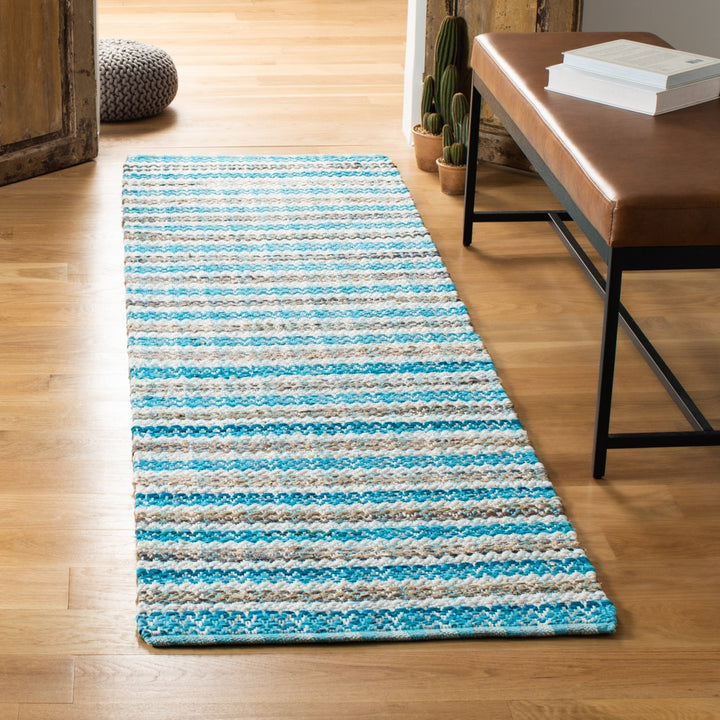 SAFAVIEH Montauk MTK950C Handwoven Aqua / Multi Rug Image 2