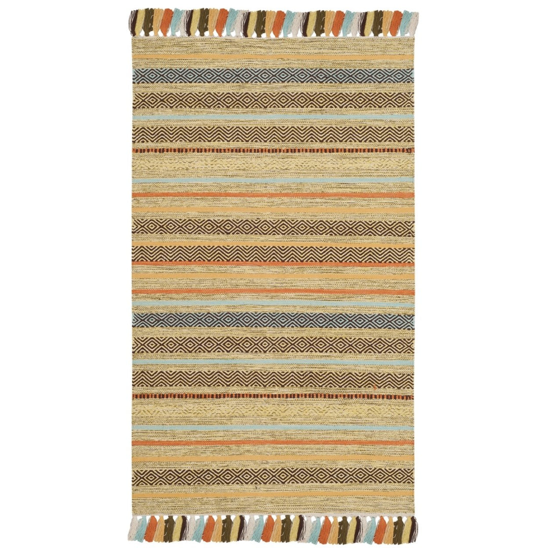 SAFAVIEH Montauk MTK901G Handwoven Green / Multi Rug Image 1