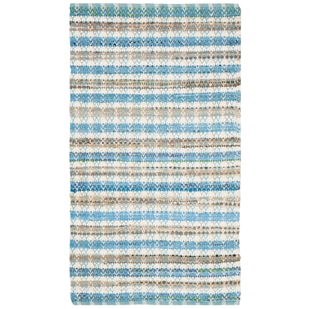 SAFAVIEH Montauk MTK950C Handwoven Aqua / Multi Rug Image 1