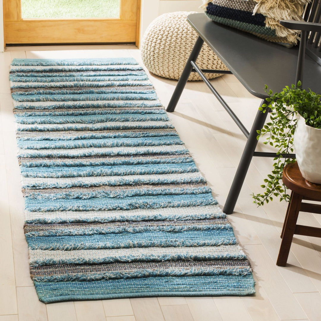 SAFAVIEH Montauk MTK951C Handwoven Aqua / Multi Rug Image 2