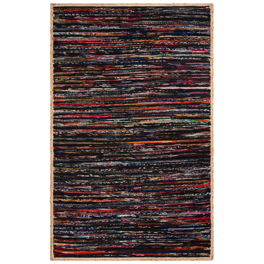 SAFAVIEH Montauk MTK960Z Handwoven Black / Natural Rug Image 1