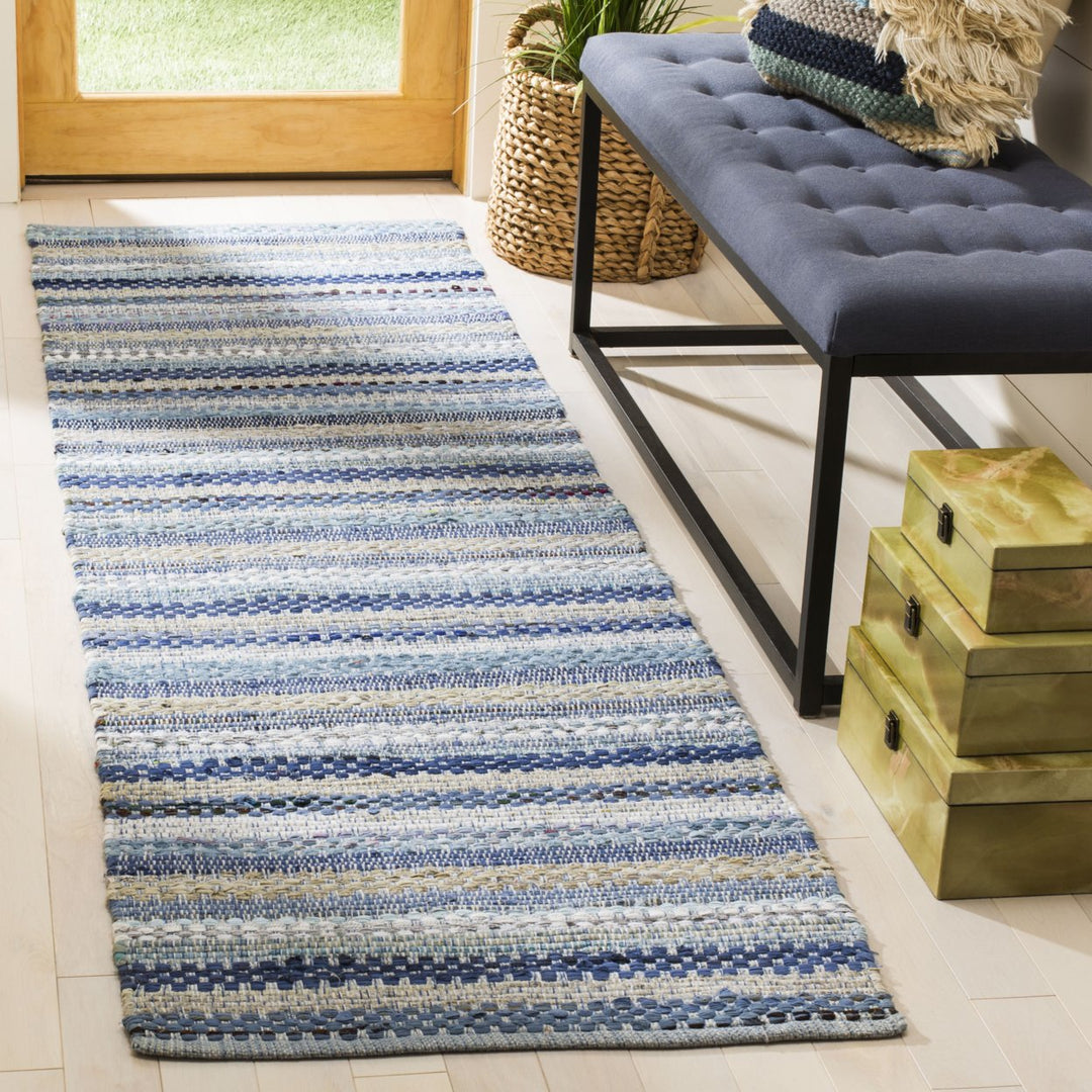 SAFAVIEH Montauk MTK975B Handwoven Blue / Multi Rug Image 2