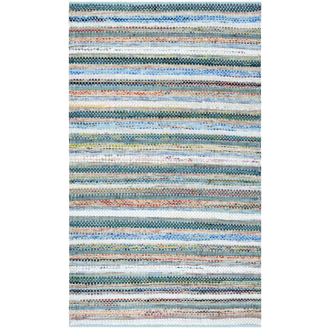 SAFAVIEH Montauk MTK975C Handwoven Aqua / Multi Rug Image 1