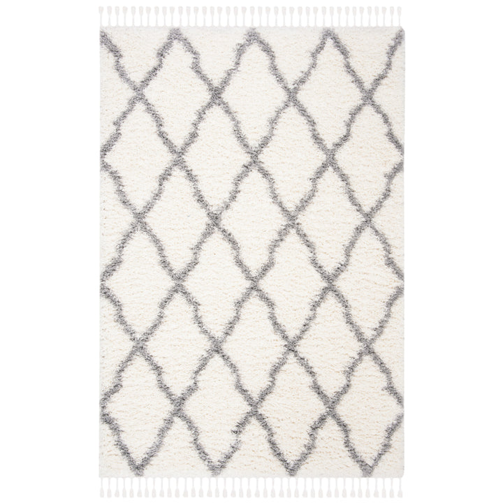 SAFAVIEH Moroccan Tassel Shag MTS358B Ivory / Lt Grey Rug Image 1