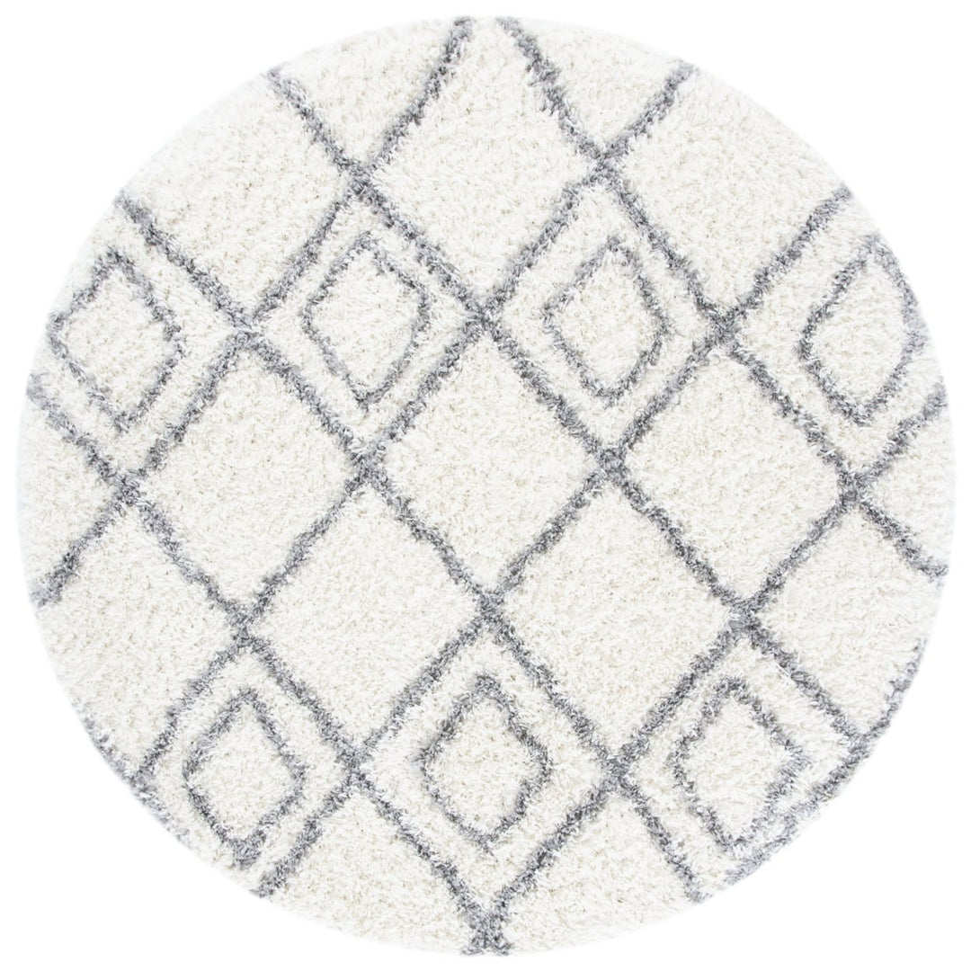 SAFAVIEH Moroccan Tassel Shag MTS335B Ivory / Lt Grey Rug Image 1