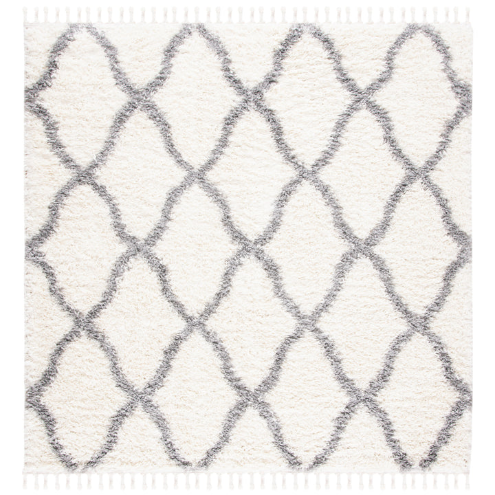 SAFAVIEH Moroccan Tassel Shag MTS358B Ivory / Lt Grey Rug Image 6