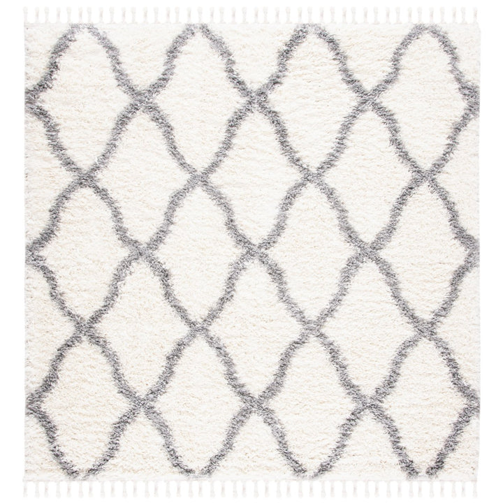 SAFAVIEH Moroccan Tassel Shag MTS358B Ivory / Lt Grey Rug Image 1