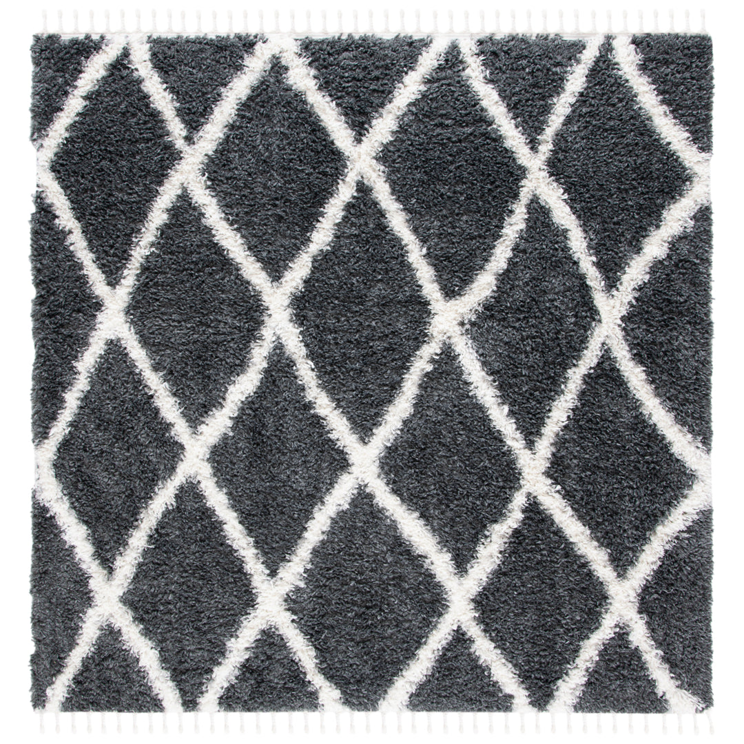 SAFAVIEH Moroccan Tassel Shag MTS359F Grey / Ivory Rug Image 6