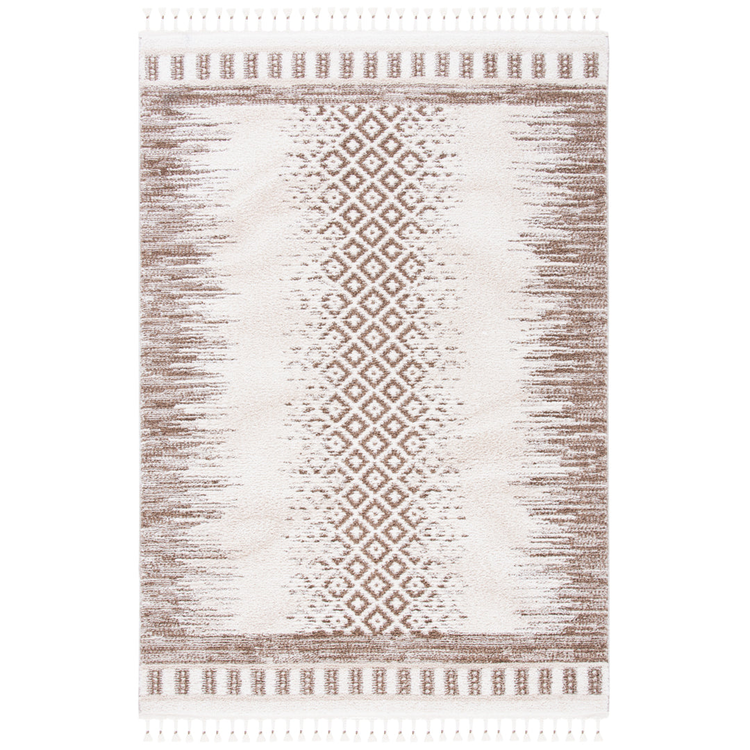 SAFAVIEH Moroccan Tassel Shag MTS483B Ivory /Beige Rug Image 1