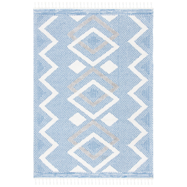 SAFAVIEH Moroccan Tassel Shag MTS452B Ivory / Lt Grey Rug Image 1