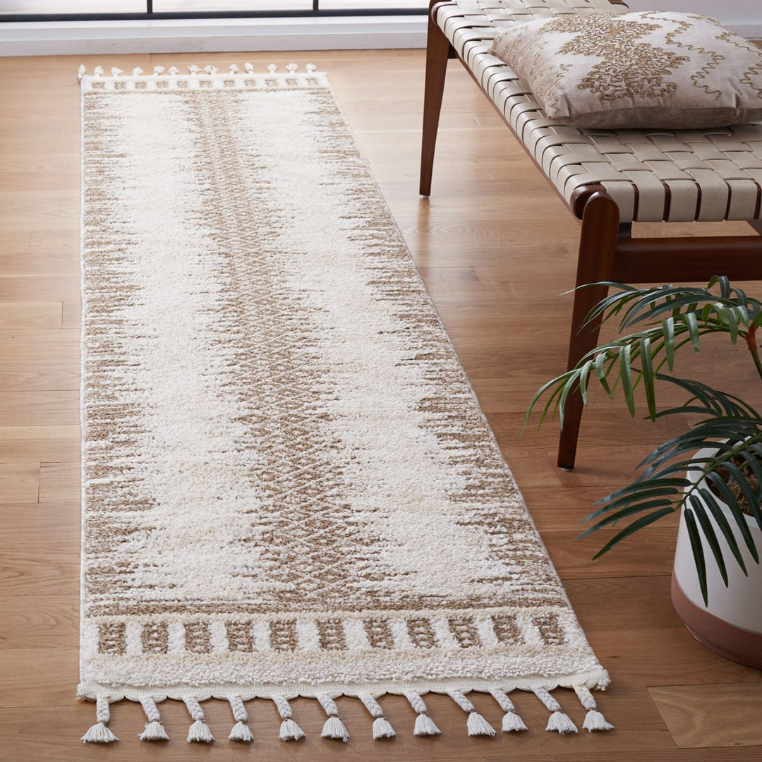 SAFAVIEH Moroccan Tassel Shag MTS483B Ivory /Beige Rug Image 3