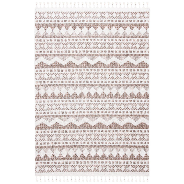 SAFAVIEH Moroccan Tassel Shag MTS484B Ivory /Beige Rug Image 1