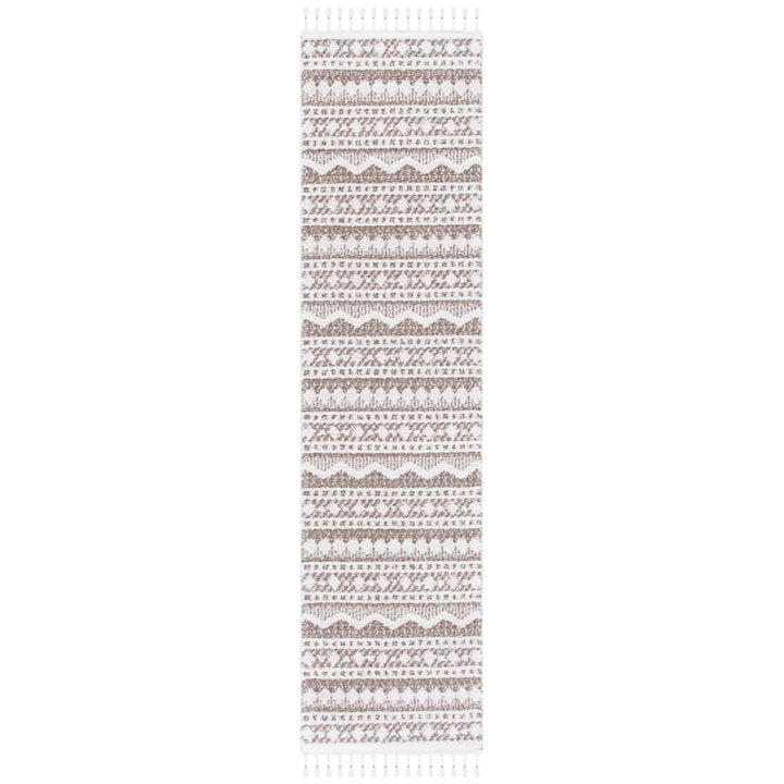 SAFAVIEH Moroccan Tassel Shag MTS484B Ivory /Beige Rug Image 1