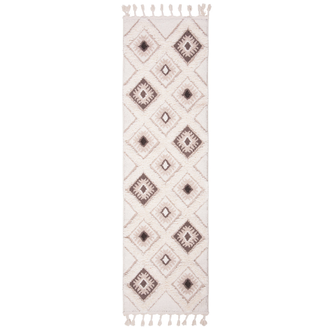 SAFAVIEH Moroccan Tassel Shag MTS601A Ivory /Brown Rug Image 5