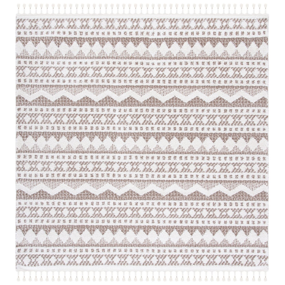 SAFAVIEH Moroccan Tassel Shag MTS484B Ivory /Beige Rug Image 6