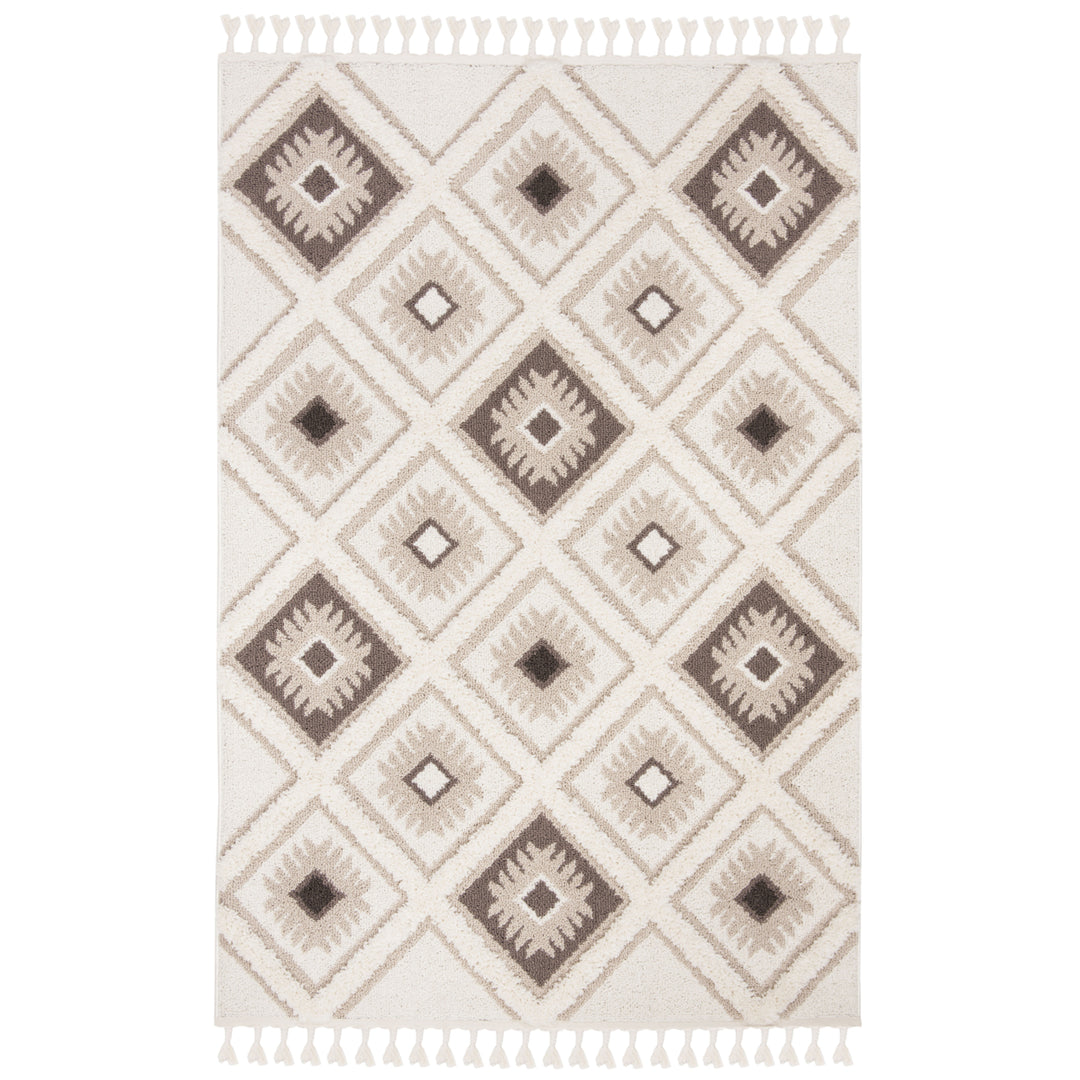 SAFAVIEH Moroccan Tassel Shag MTS601A Ivory /Brown Rug Image 10