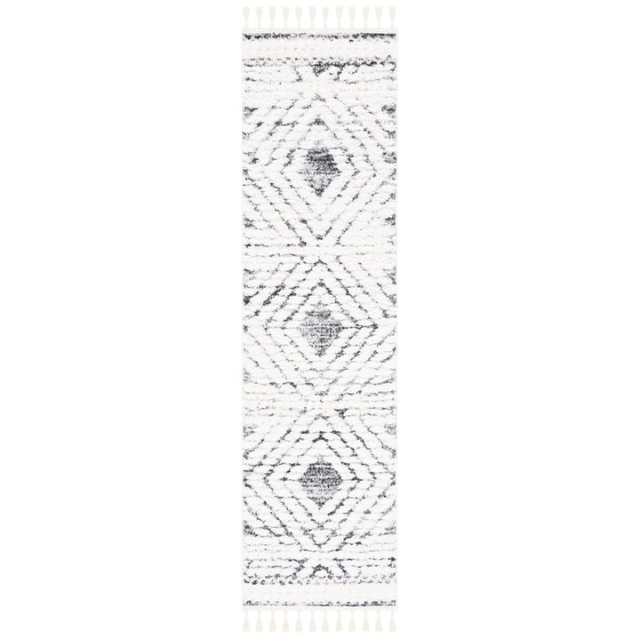 SAFAVIEH Moroccan Tassel Shag MTS614A Ivory / Grey Rug Image 1