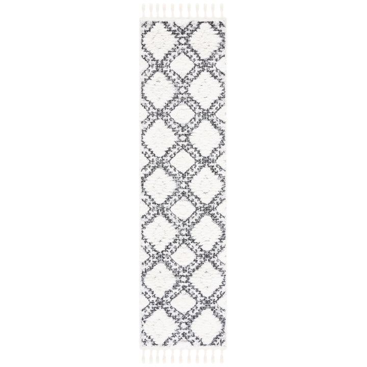 SAFAVIEH Moroccan Tassel Shag MTS616A Ivory / Grey Rug Image 5