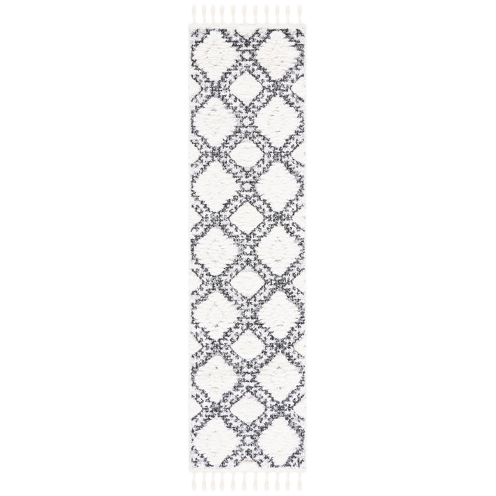 SAFAVIEH Moroccan Tassel Shag MTS616A Ivory / Grey Rug Image 1