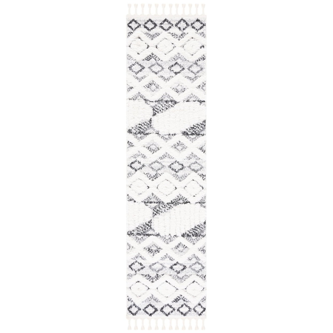 SAFAVIEH Moroccan Tassel Shag MTS618A Ivory / Grey Rug Image 1