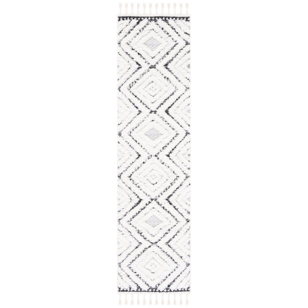 SAFAVIEH Moroccan Tassel Shag MTS636A Ivory / Grey Rug Image 5