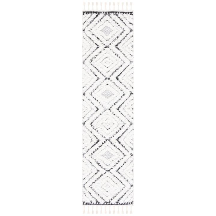 SAFAVIEH Moroccan Tassel Shag MTS636A Ivory / Grey Rug Image 5