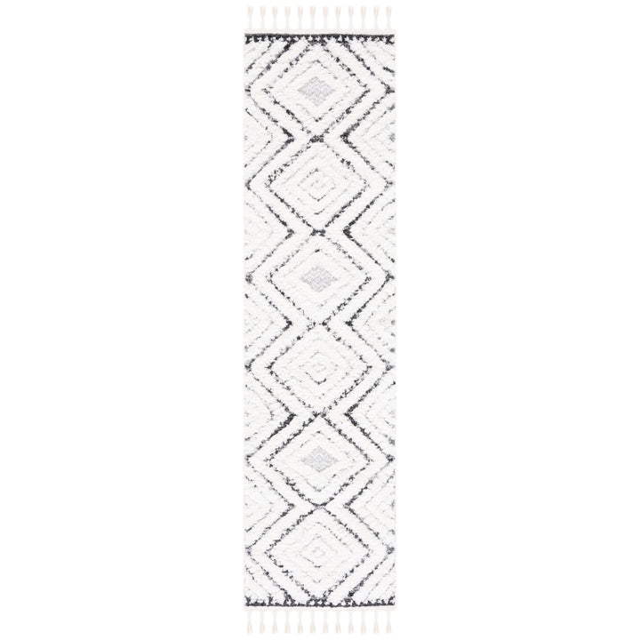 SAFAVIEH Moroccan Tassel Shag MTS636A Ivory / Grey Rug Image 1