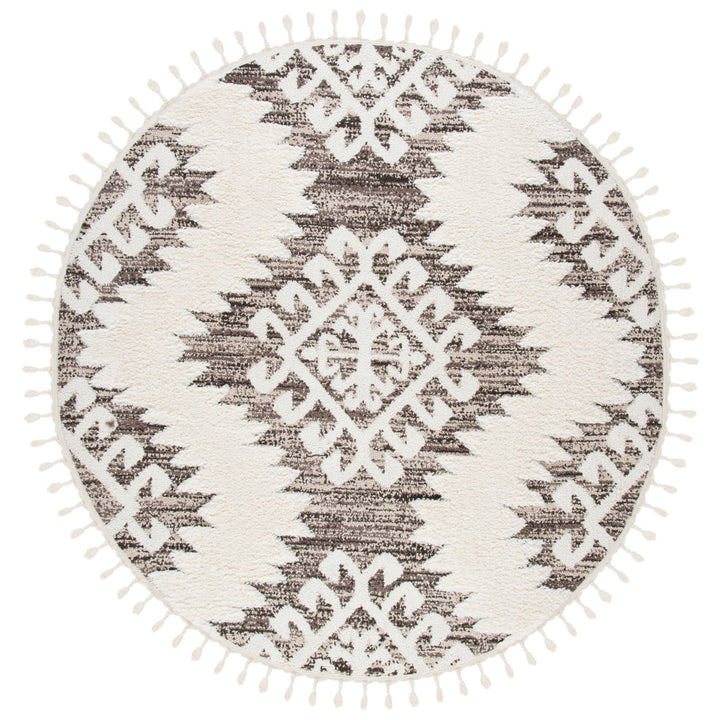 SAFAVIEH Moroccan Tassel Shag MTS652A Ivory /Brown Rug Image 1