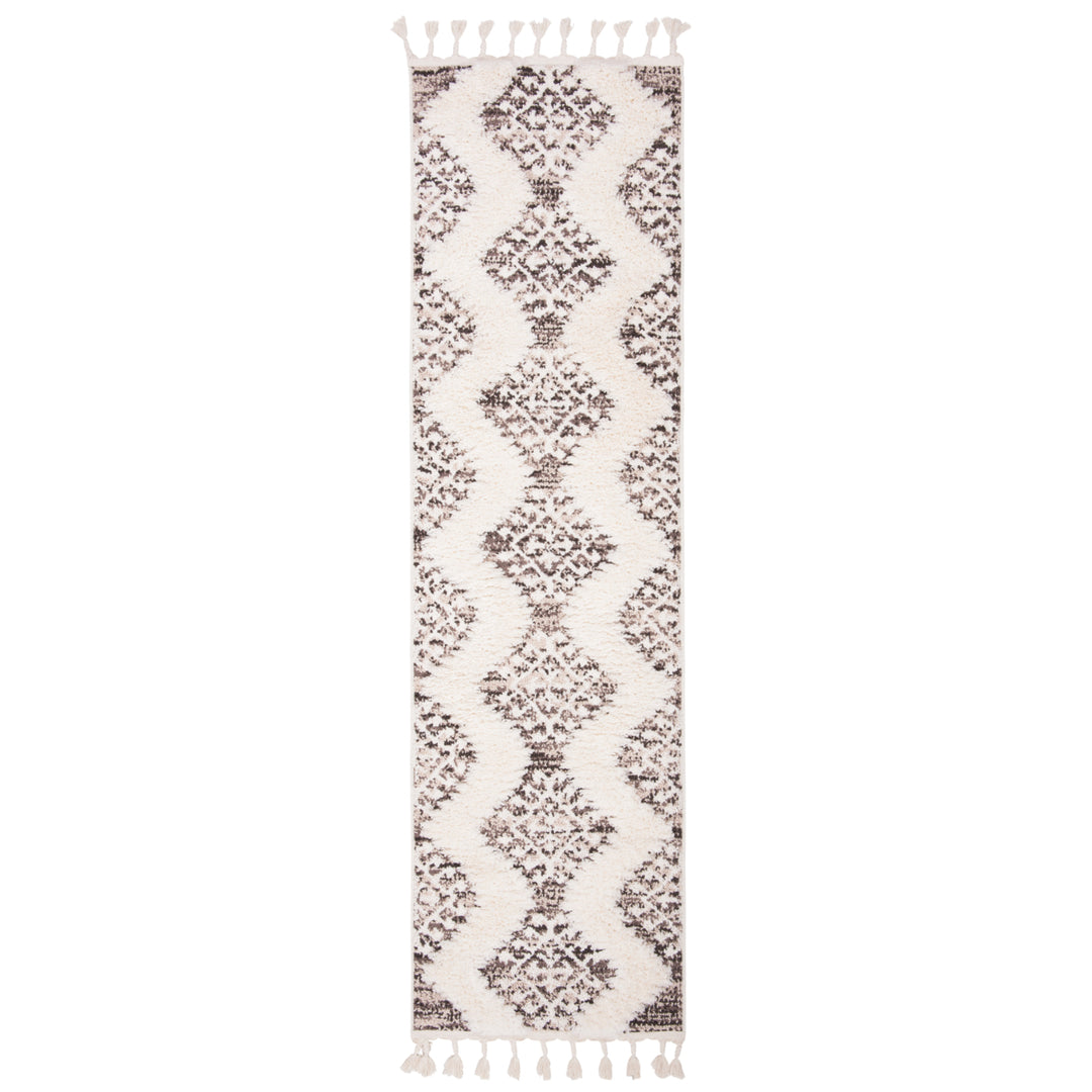 SAFAVIEH Moroccan Tassel Shag MTS652A Ivory /Brown Rug Image 7