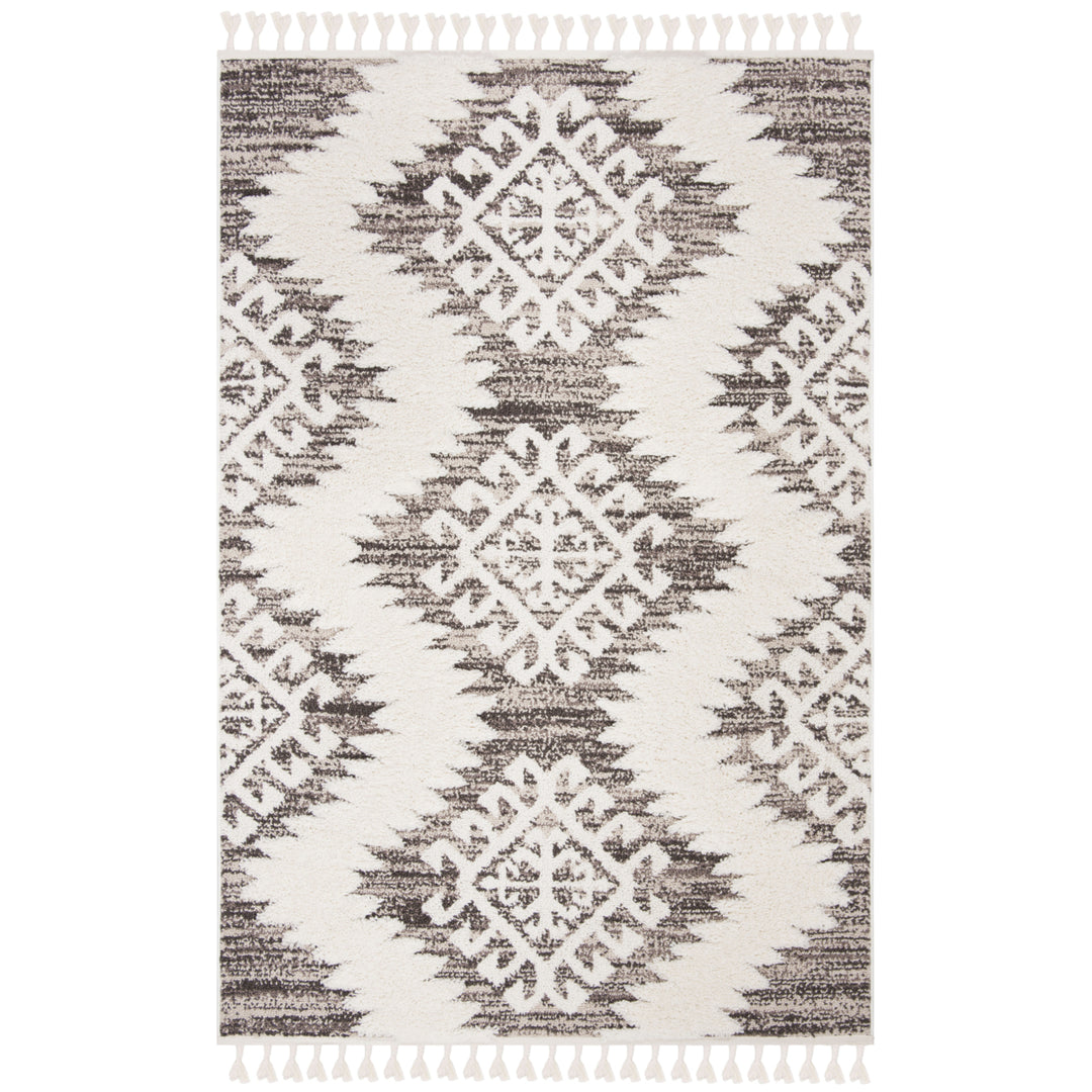 SAFAVIEH Moroccan Tassel Shag MTS652A Ivory /Brown Rug Image 8