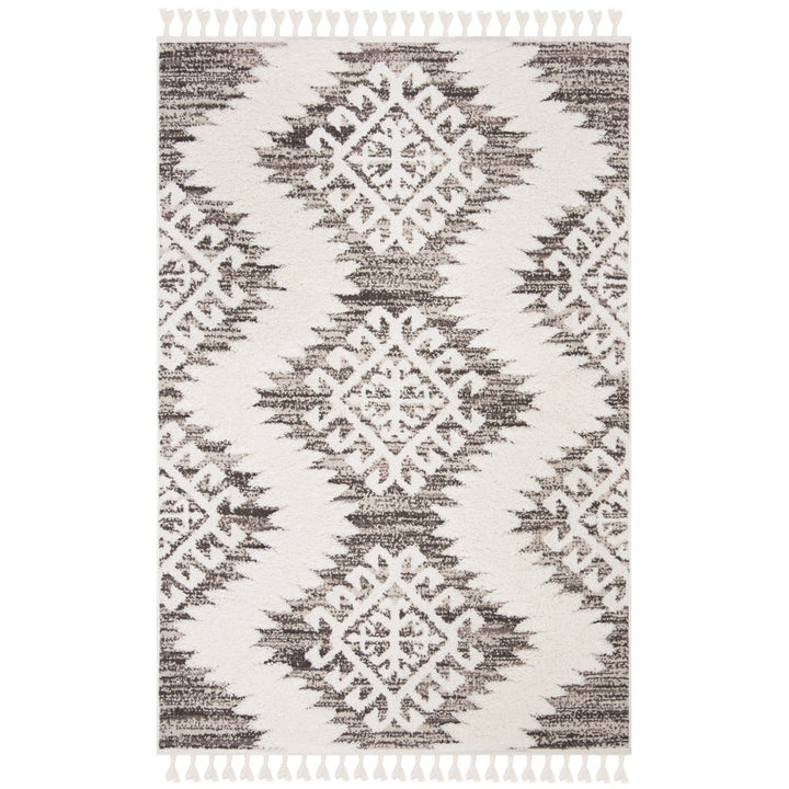 SAFAVIEH Moroccan Tassel Shag MTS652A Ivory /Brown Rug Image 1