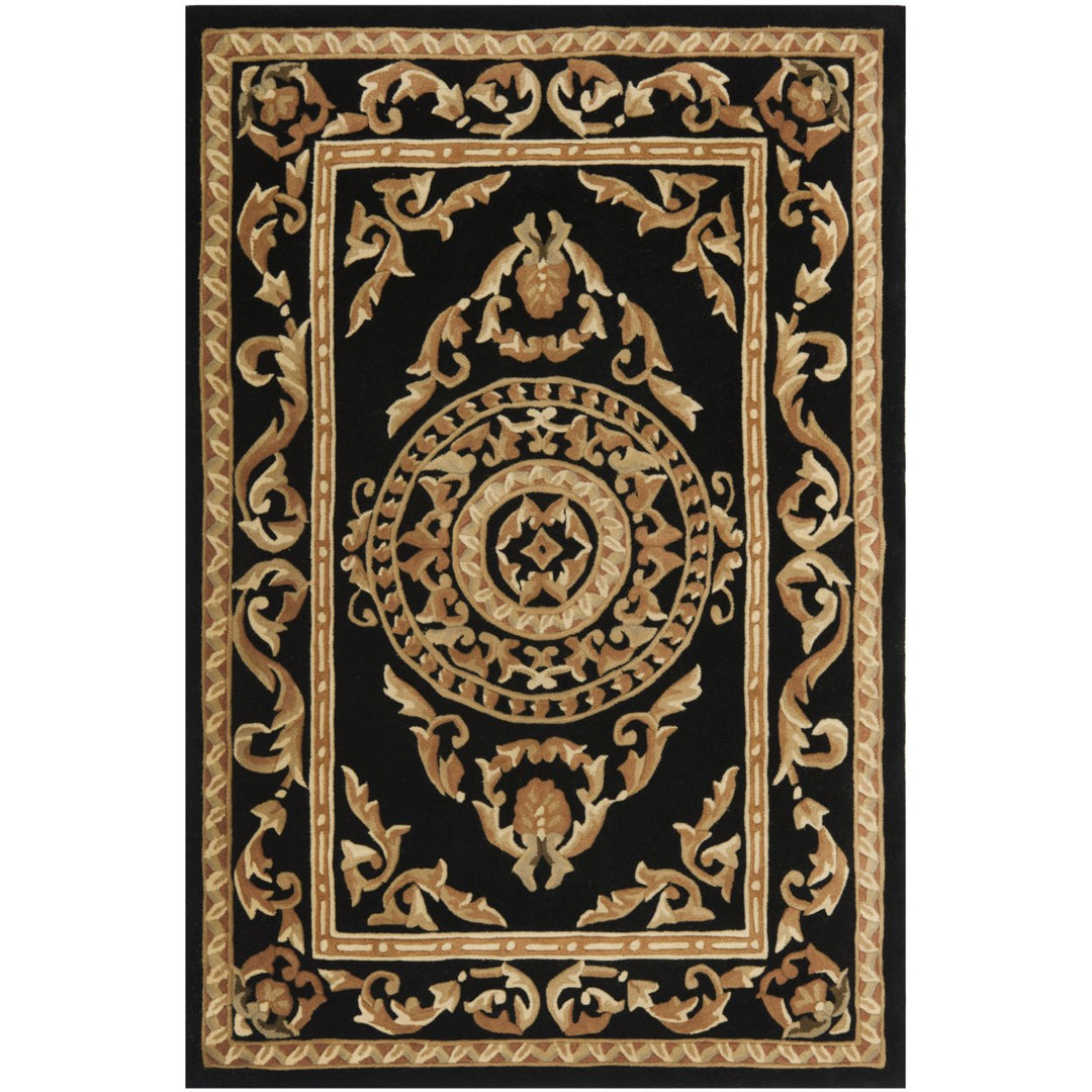 SAFAVIEH Naples Collection NA517A Handmade Black Rug Image 1