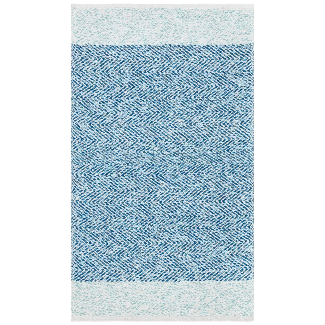 SAFAVIEH Nantucket NAN148M Handmade Ivory / Blue Rug Image 4