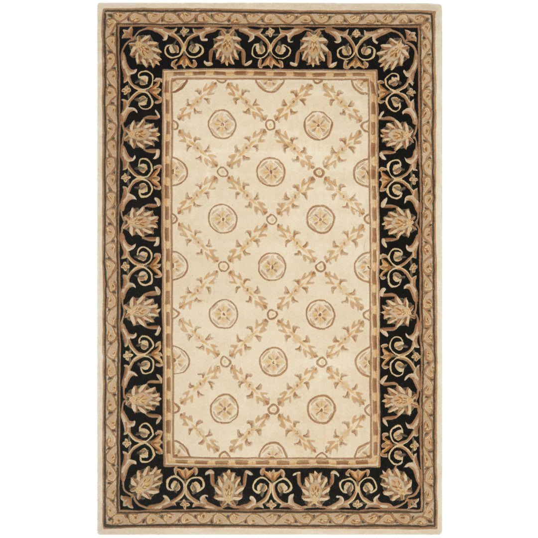 SAFAVIEH Naples NA521A Handmade Ivory / Black Rug Image 1