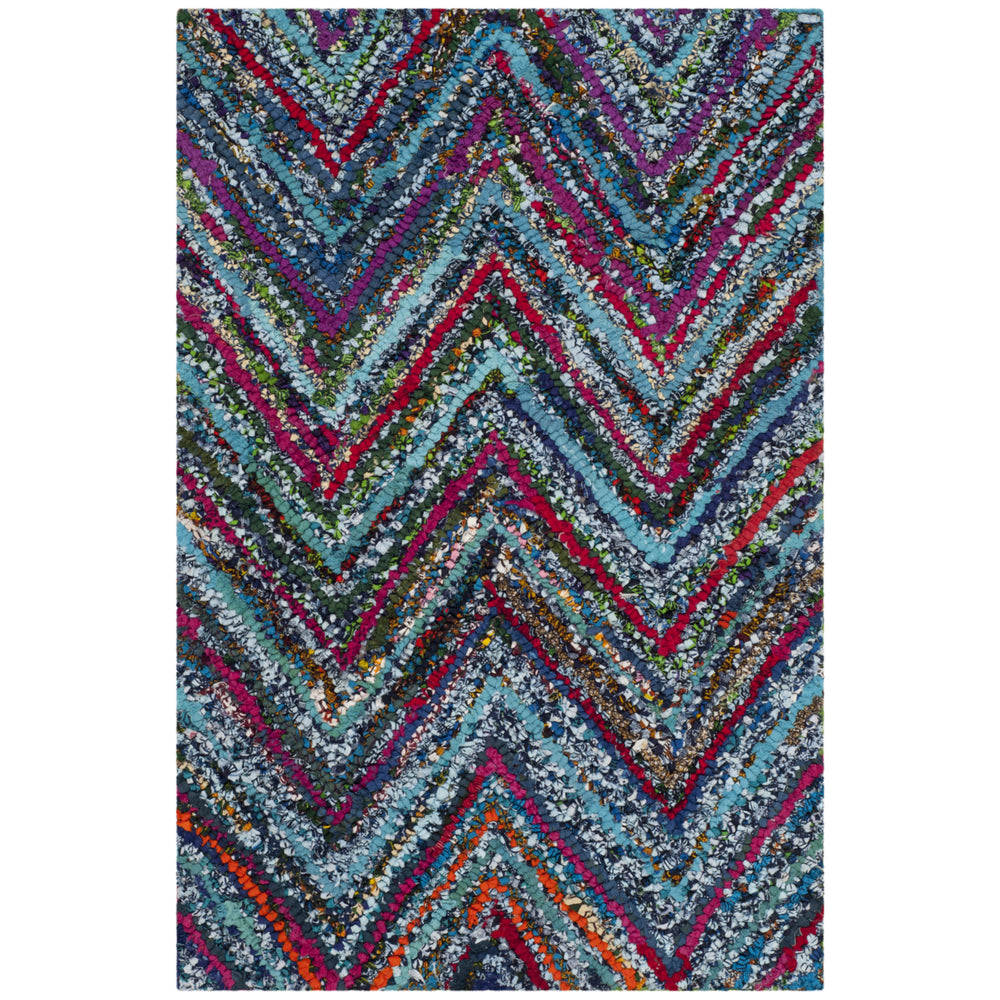 SAFAVIEH Nantucket NAN141C Handmade Blue / Multi Rug Image 2