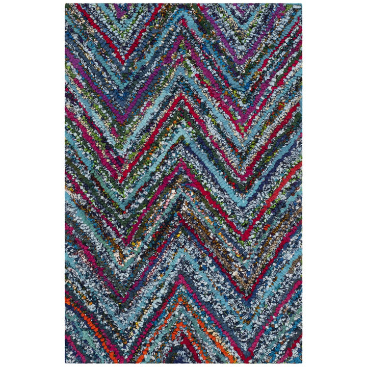 SAFAVIEH Nantucket NAN141C Handmade Blue / Multi Rug Image 1