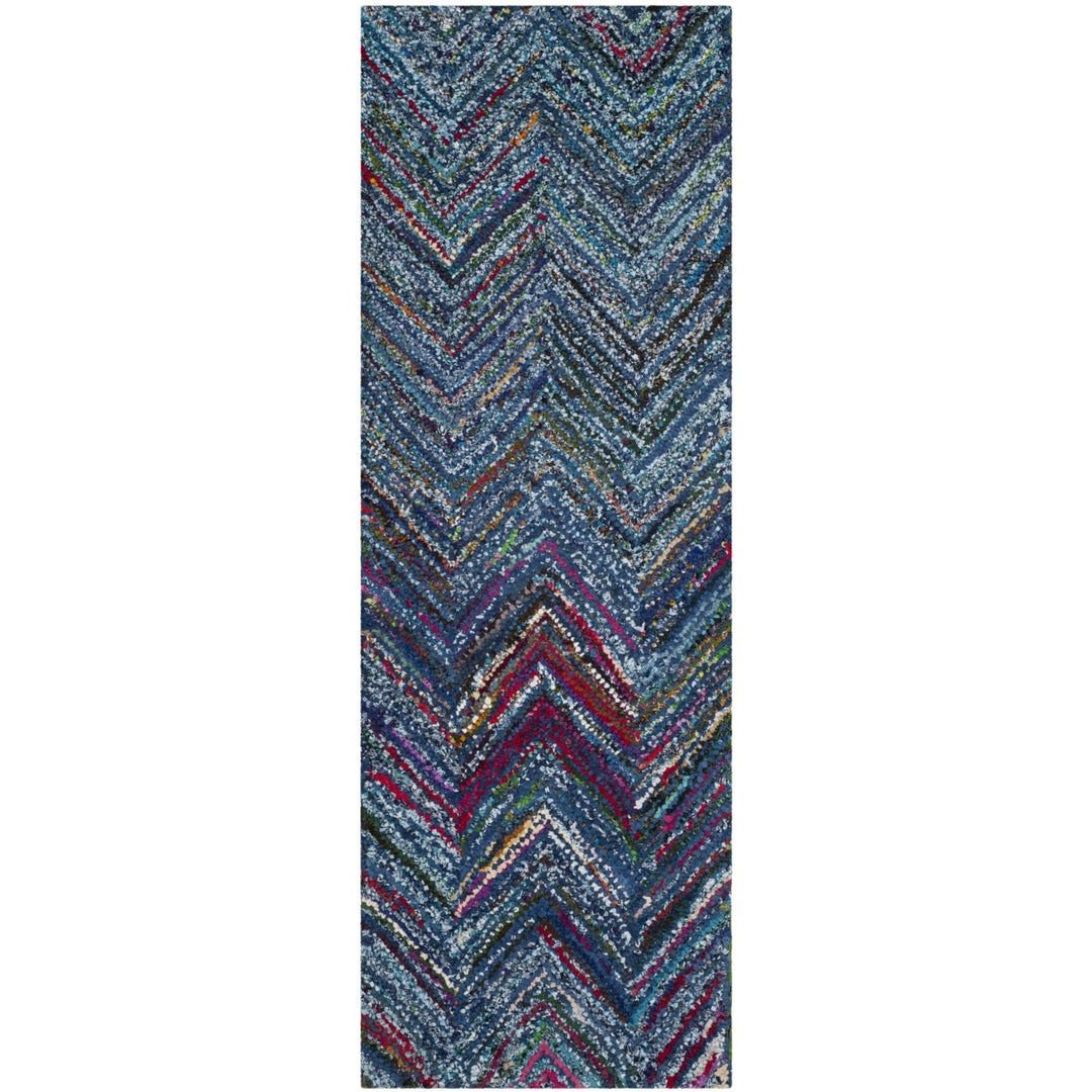 SAFAVIEH Nantucket NAN141C Handmade Blue / Multi Rug Image 1