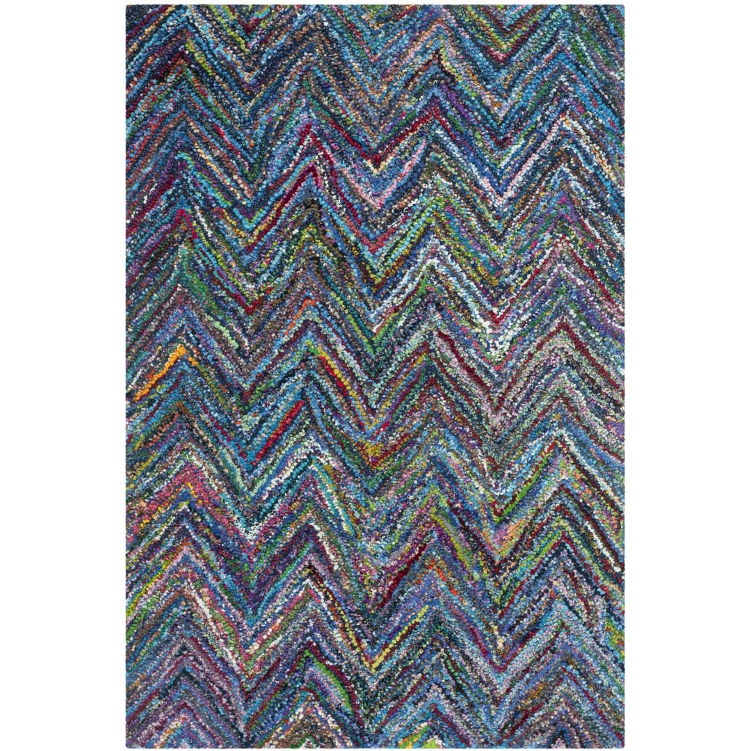 SAFAVIEH Nantucket NAN141C Handmade Blue / Multi Rug Image 1