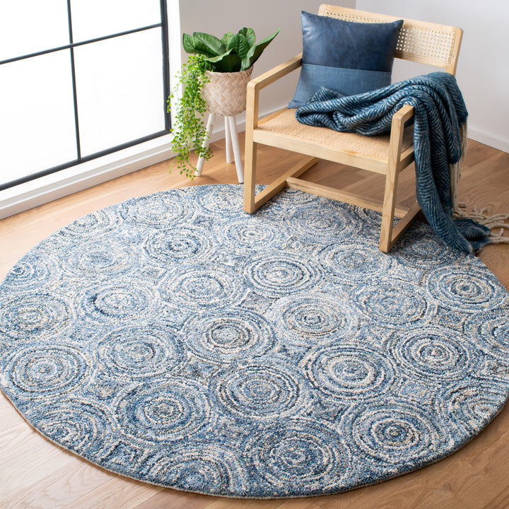 SAFAVIEH Nantucket Collection NAN214A Handmade Blue Rug Image 2