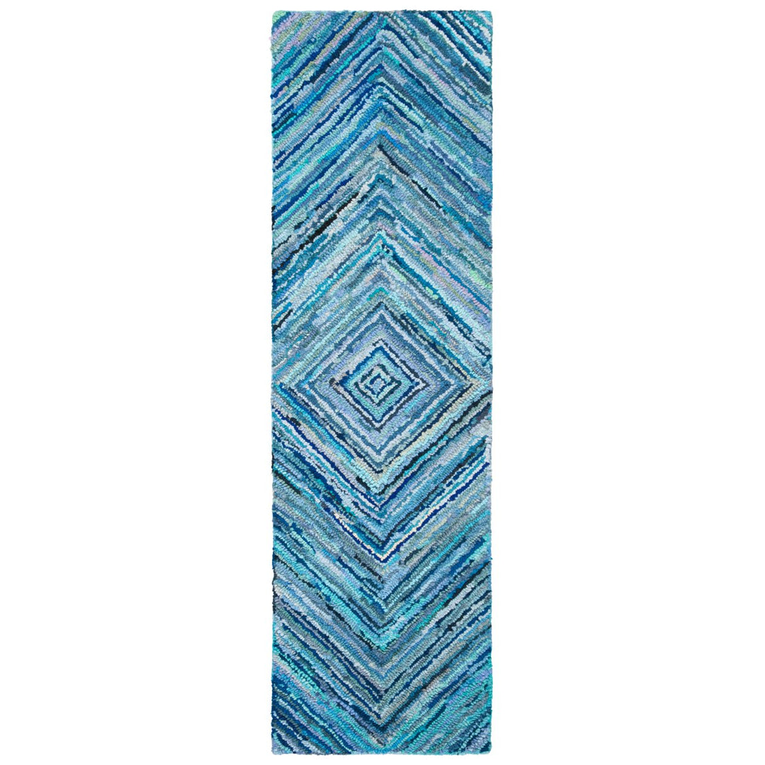 SAFAVIEH Nantucket Collection NAN216A Handmade Blue Rug Image 5