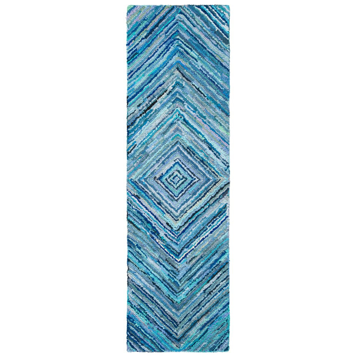 SAFAVIEH Nantucket Collection NAN216A Handmade Blue Rug Image 1