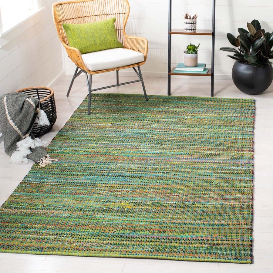 SAFAVIEH Nantucket Collection NAN220B Handmade Green Rug Image 1