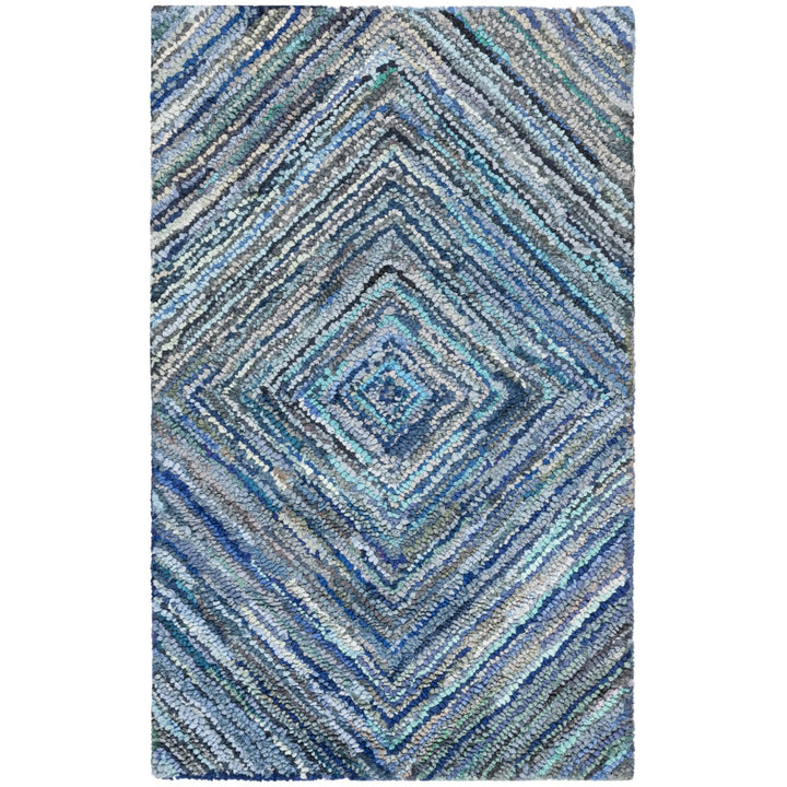 SAFAVIEH Nantucket Collection NAN216A Handmade Blue Rug Image 8