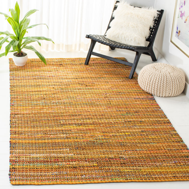 SAFAVIEH Nantucket Collection NAN220D Handmade Yellow Rug Image 1