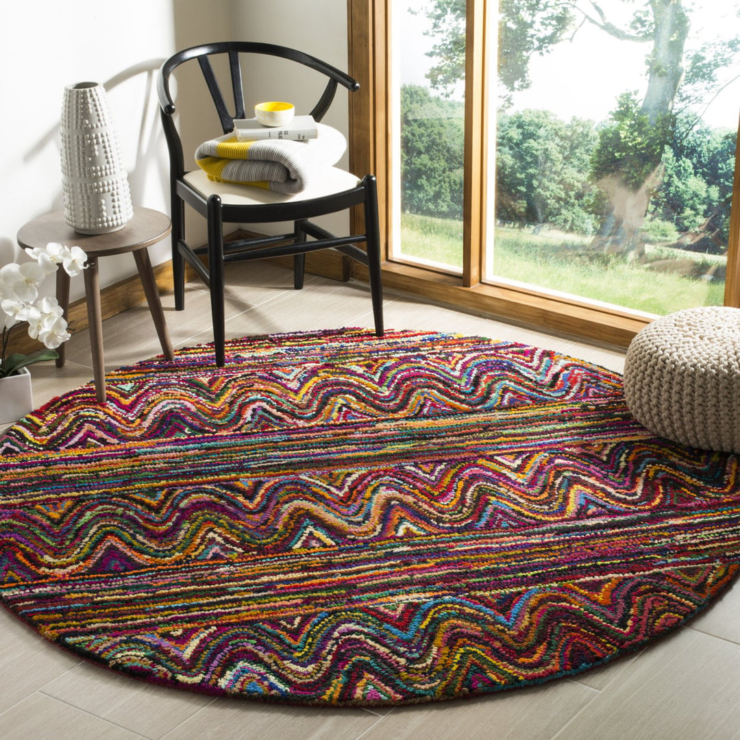 SAFAVIEH Nantucket Collection NAN401A Handmade Multi Rug Image 2